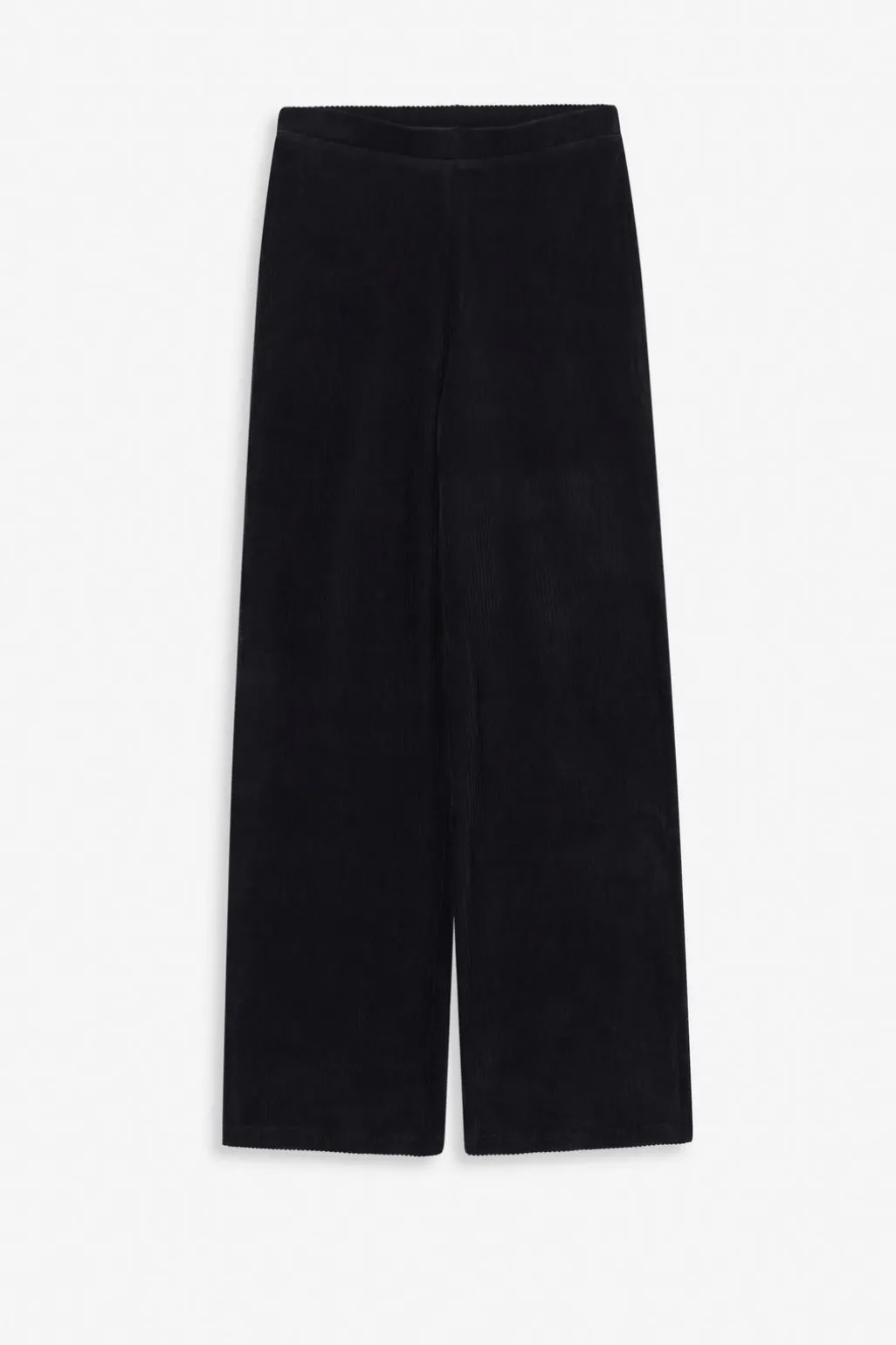 Zwarte velvet straight leg broek