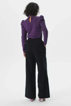 Zwarte wide leg broek